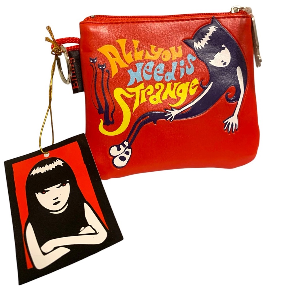 NEW Vintage Emily The Strange Coin Purse Wallet Money With Emily Zippers